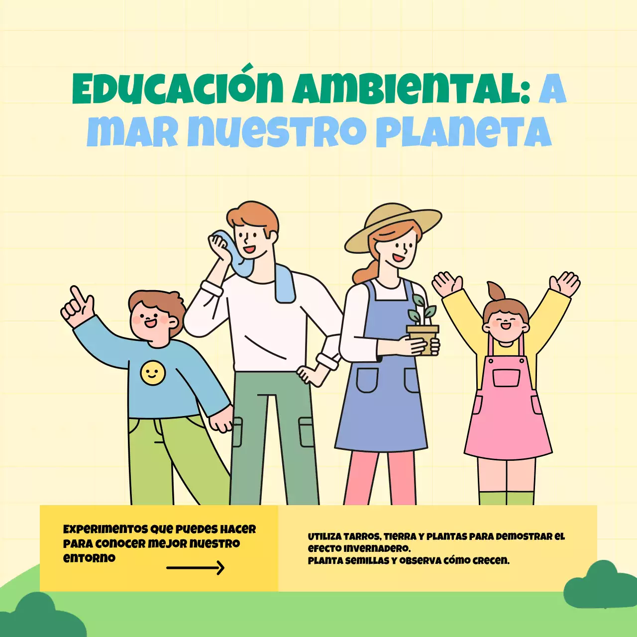 Campaña del Día de la Tierra de la Escuela Moderna Amarillo y Azul