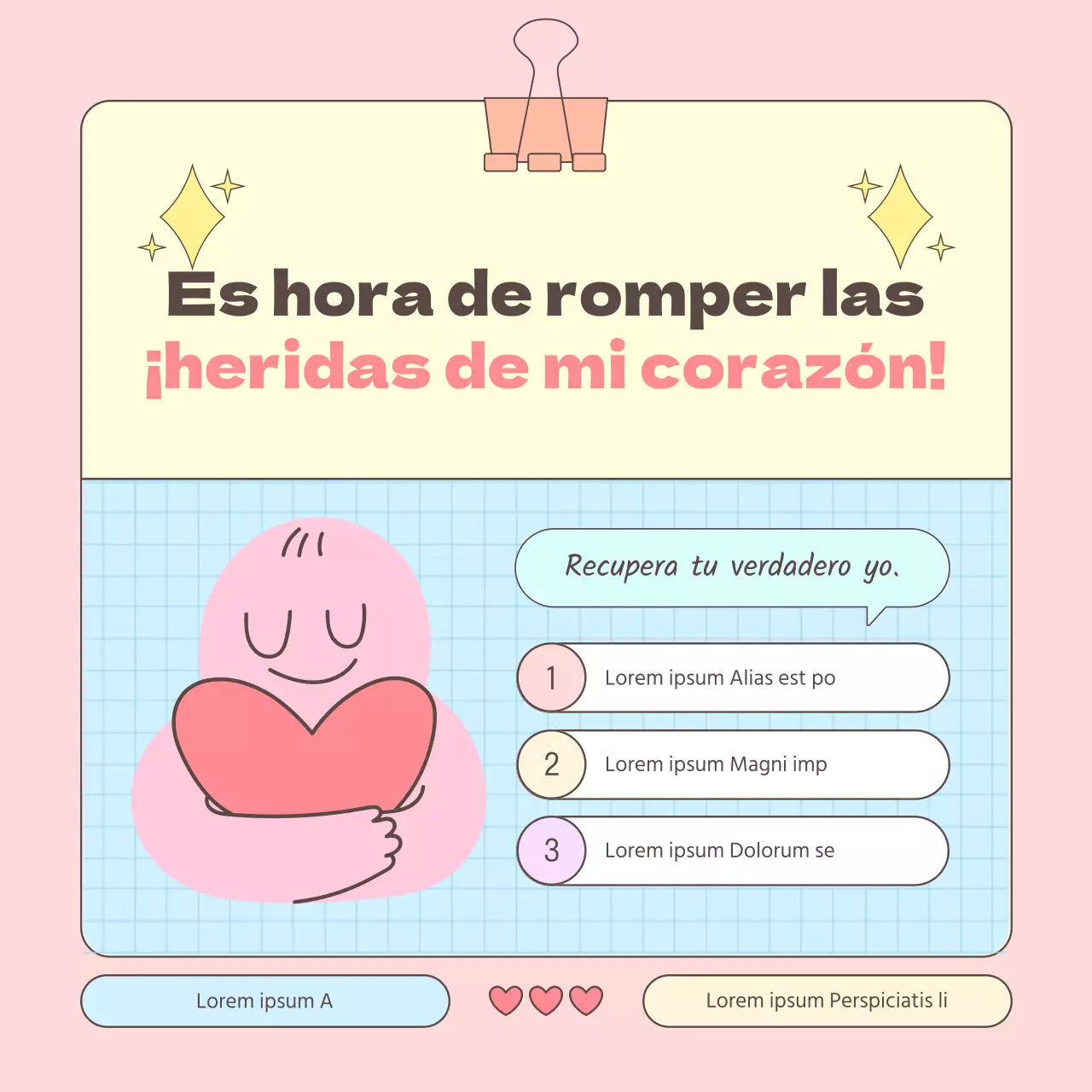 Guía de estilos de apego adulto en rosa y celeste