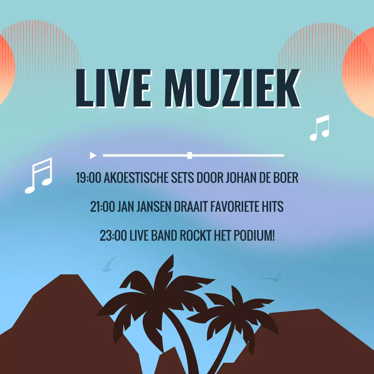 Blauw en Oranje Trendy Bar's Spring Break Party Campagne