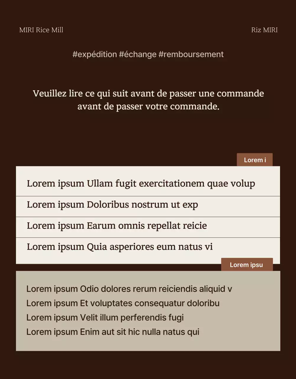 Une introduction moderne au riz biologique brun et ivoire