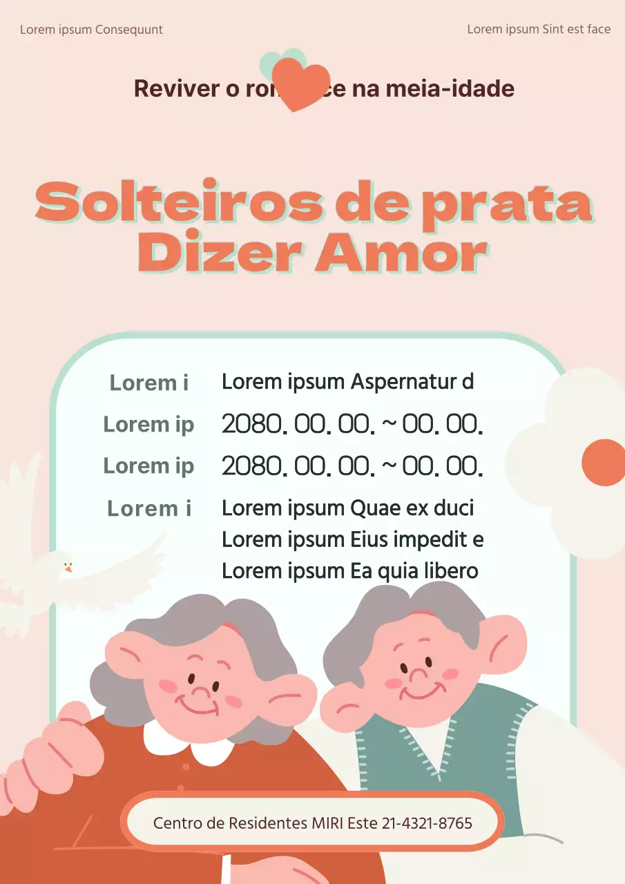 Promover o recrutamento para o nosso programa de seniores cor-de-rosa e laranja