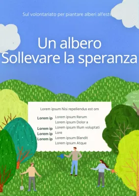 Promuovete il vostro reclutamento di volontari con un grazioso display verde e azzurro