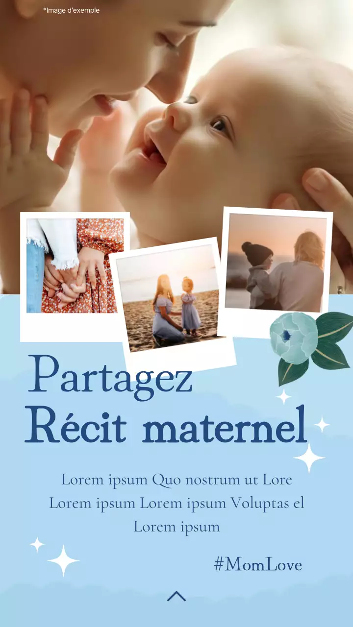 Publicité pour la fête des mères en bleu et blanc