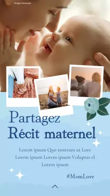 Publicité pour la fête des mères en bleu et blanc