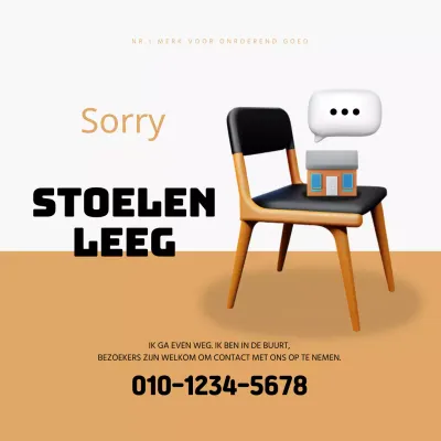 Een eenvoudig bruin en zwart bericht voor buitengebruikstelling van eigendommen