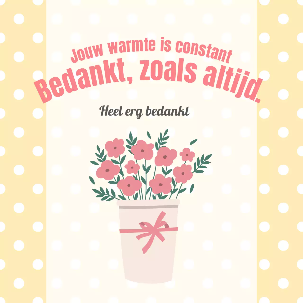 Een schattige sentimentele post in geel en roze
