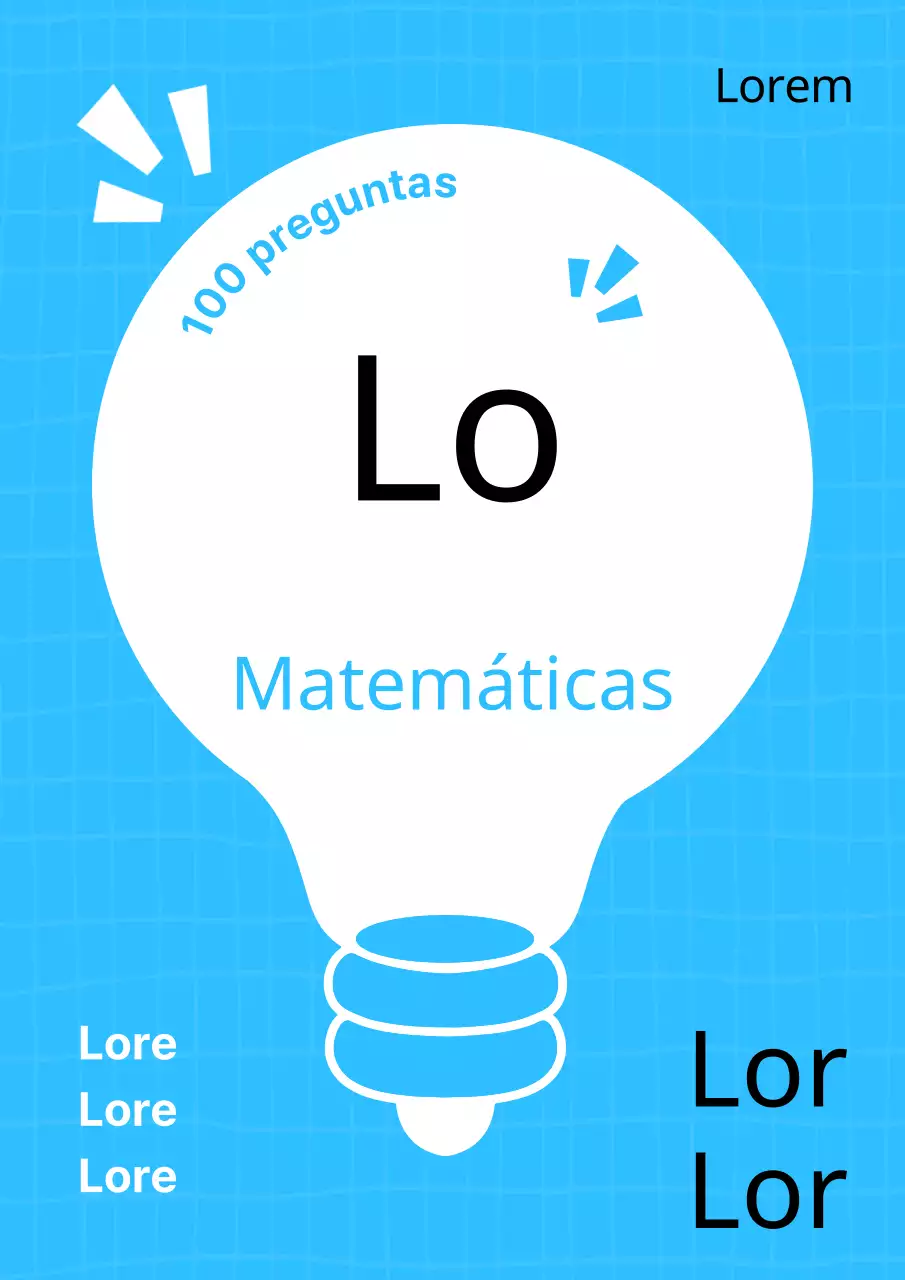 Fichas sencillas de matemáticas para secundaria en azul claro y negro