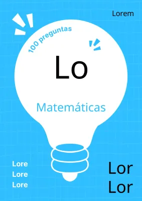 Fichas sencillas de matemáticas para secundaria en azul claro y negro