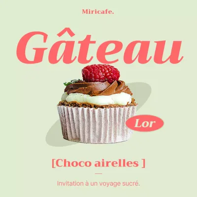 Promouvoir un dessert de café kitsch à la menthe et à l'orange