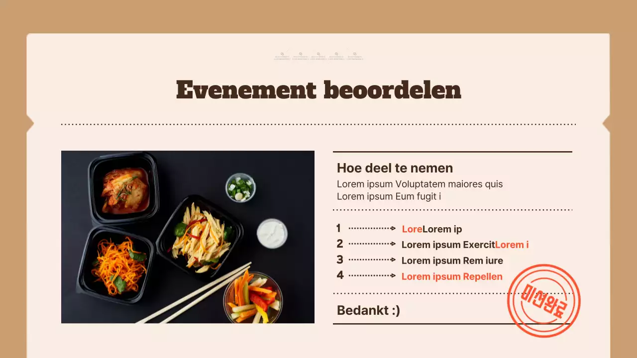 Promoot een eenvoudig bento-restaurant in bruin en beige