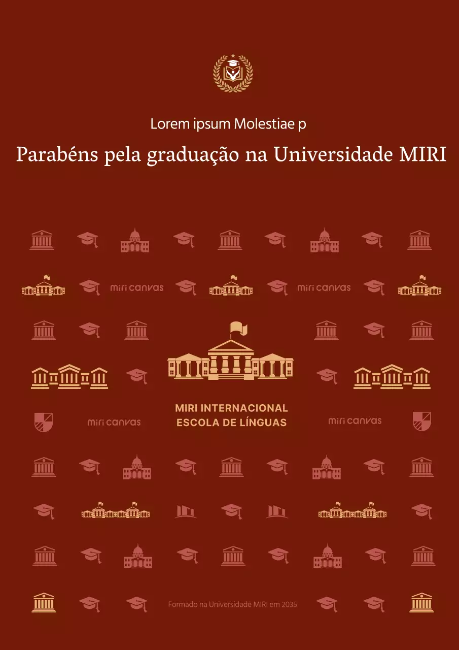 Design de zona de foto de cabine de fotos de celebração de graduação de escola secundária de universidade com padrão de ilustração de edifício de escola em fundo vermelho luxuoso