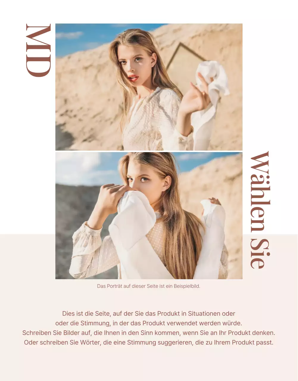 Werbung für ein modernes Modezentrum in Rosa und Braun