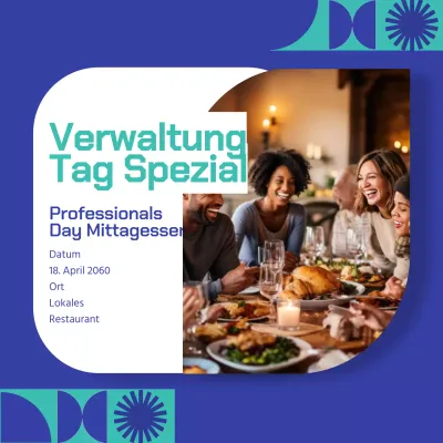 Ankündigung des Blue and White Kiosk Manager's Day Luncheon Event