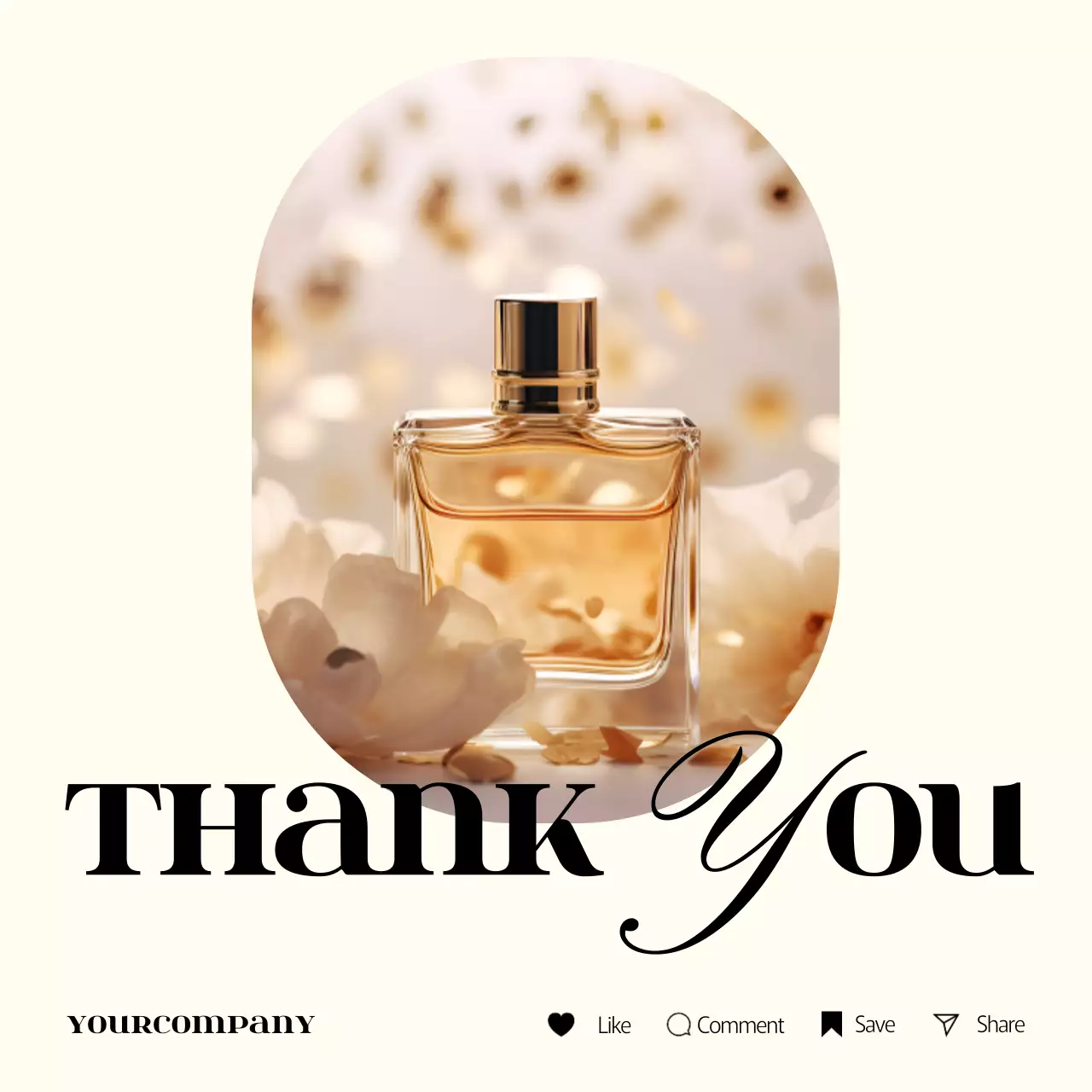A simple Instagram Q&A page with a luxurious perfume photo and cursive font