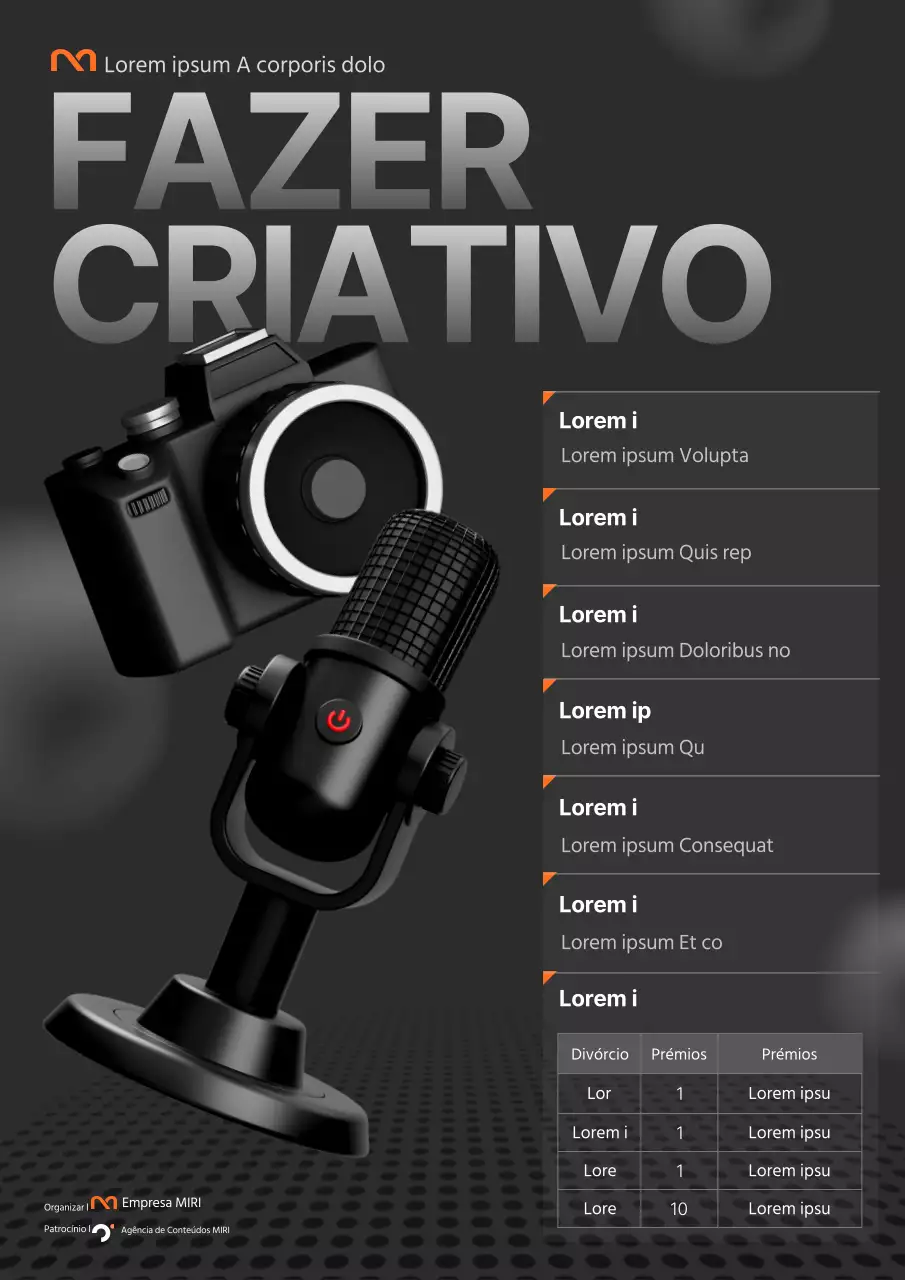 Promover um concurso simples em preto e laranja