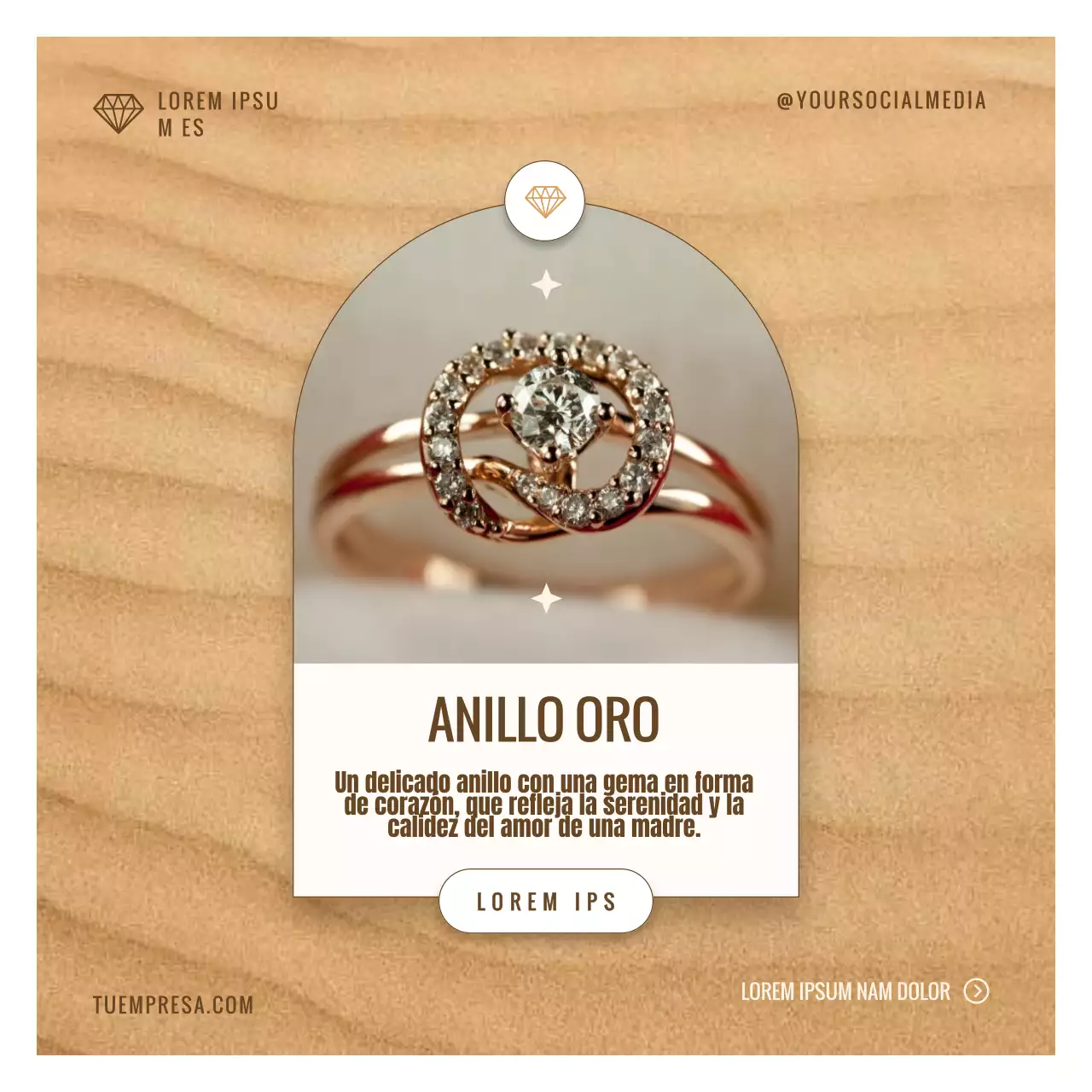 Colección exclusiva de joyas modernas en beige y oro Anuncio especial Día de la Madre