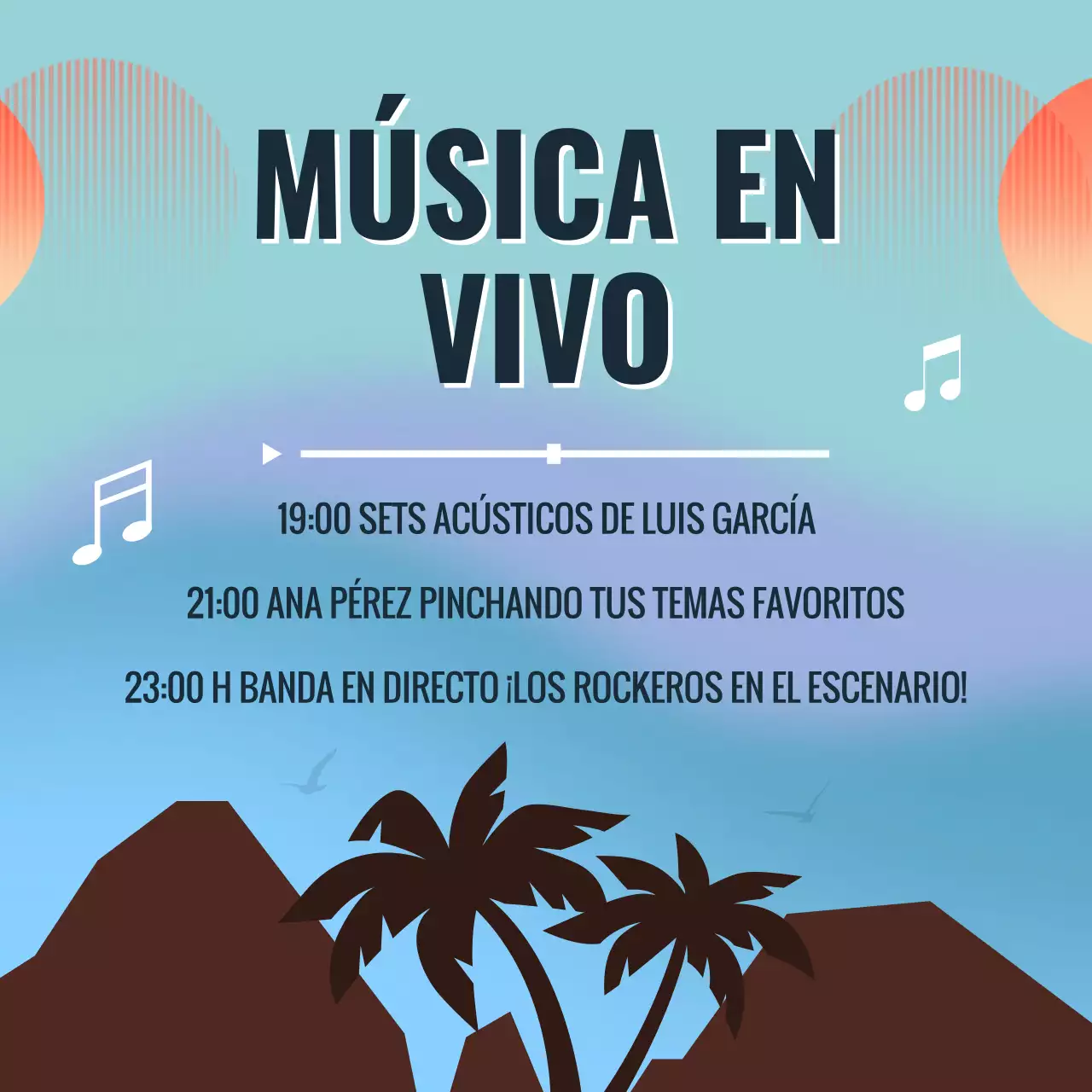 Campaña de fiesta de primavera del bar de moda azul y naranja