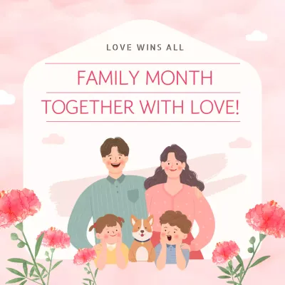 Pink Aesthetic Family Announcement Social Media Post