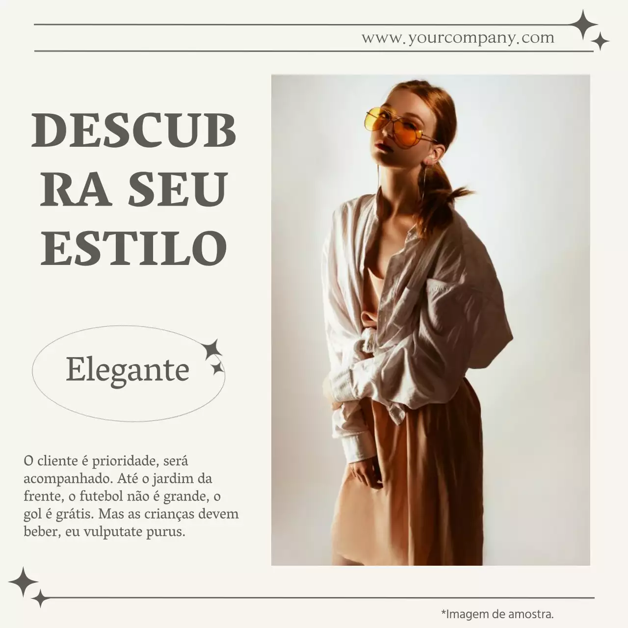 Anúncio de moda elegante bege