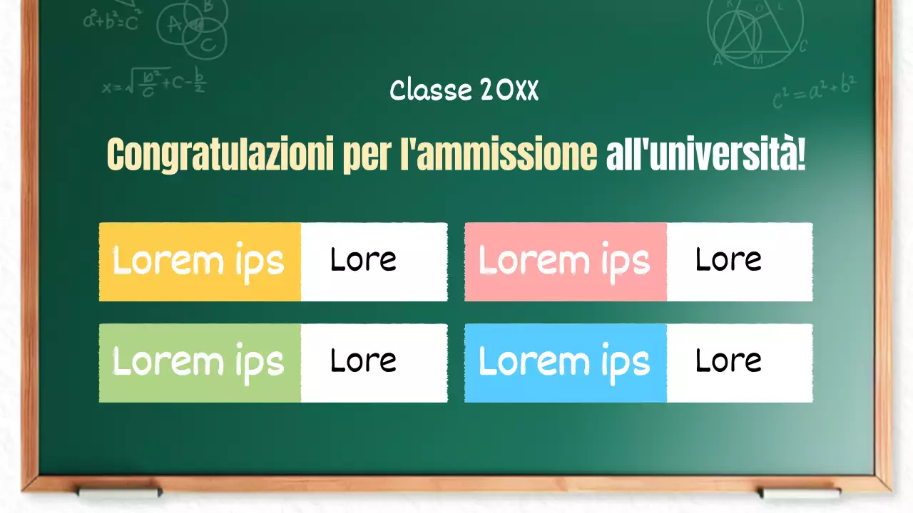 Un simpatico annuncio scolastico in bianco e verde
