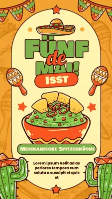 Orange Grün Modern Cinco de Mayo Eats Werbung