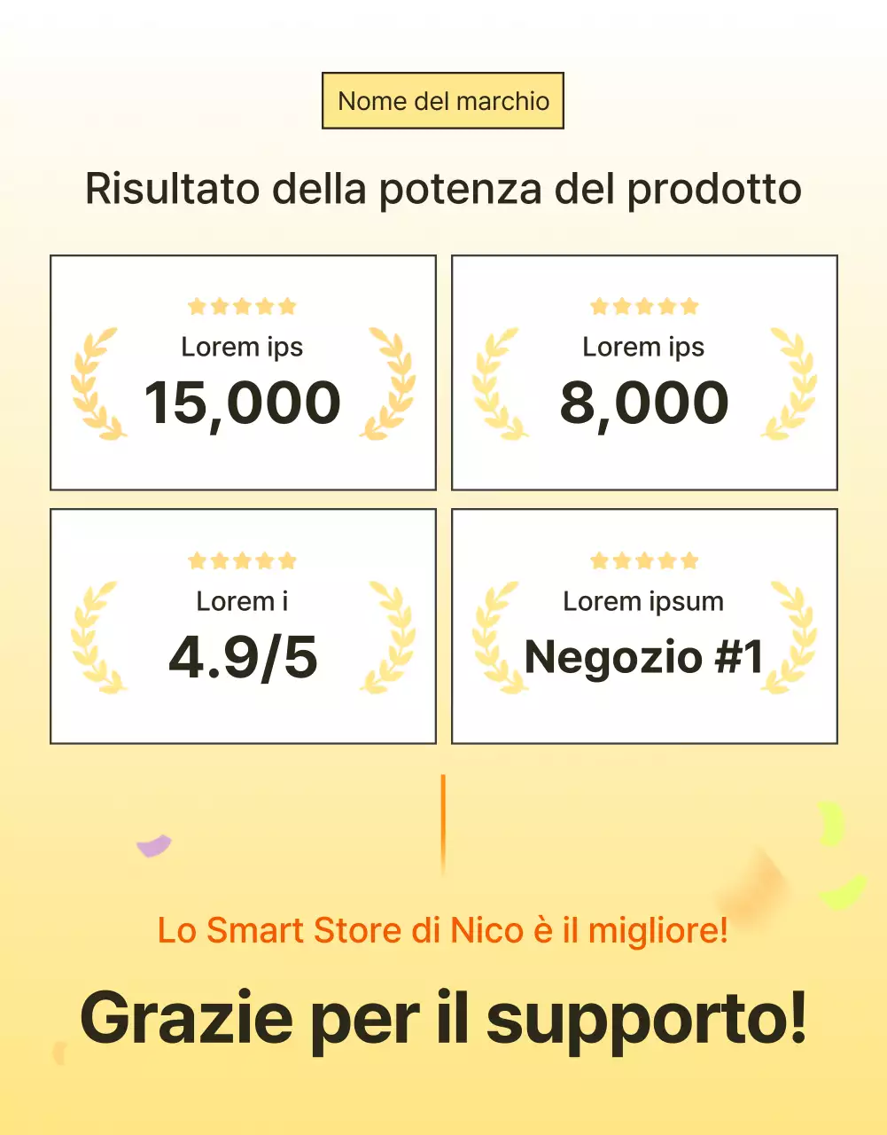 Promuovere cosmetici semplici per la cura della pelle in giallo e arancione