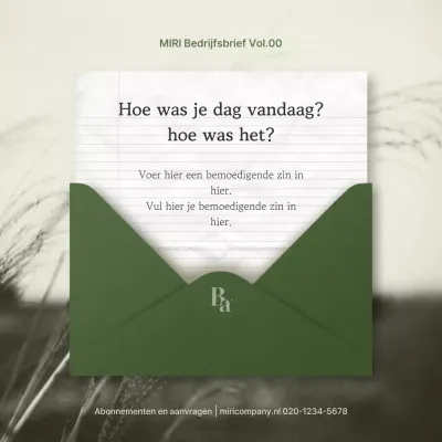 Eenvoudig sentimenteel briefpapier in kaki