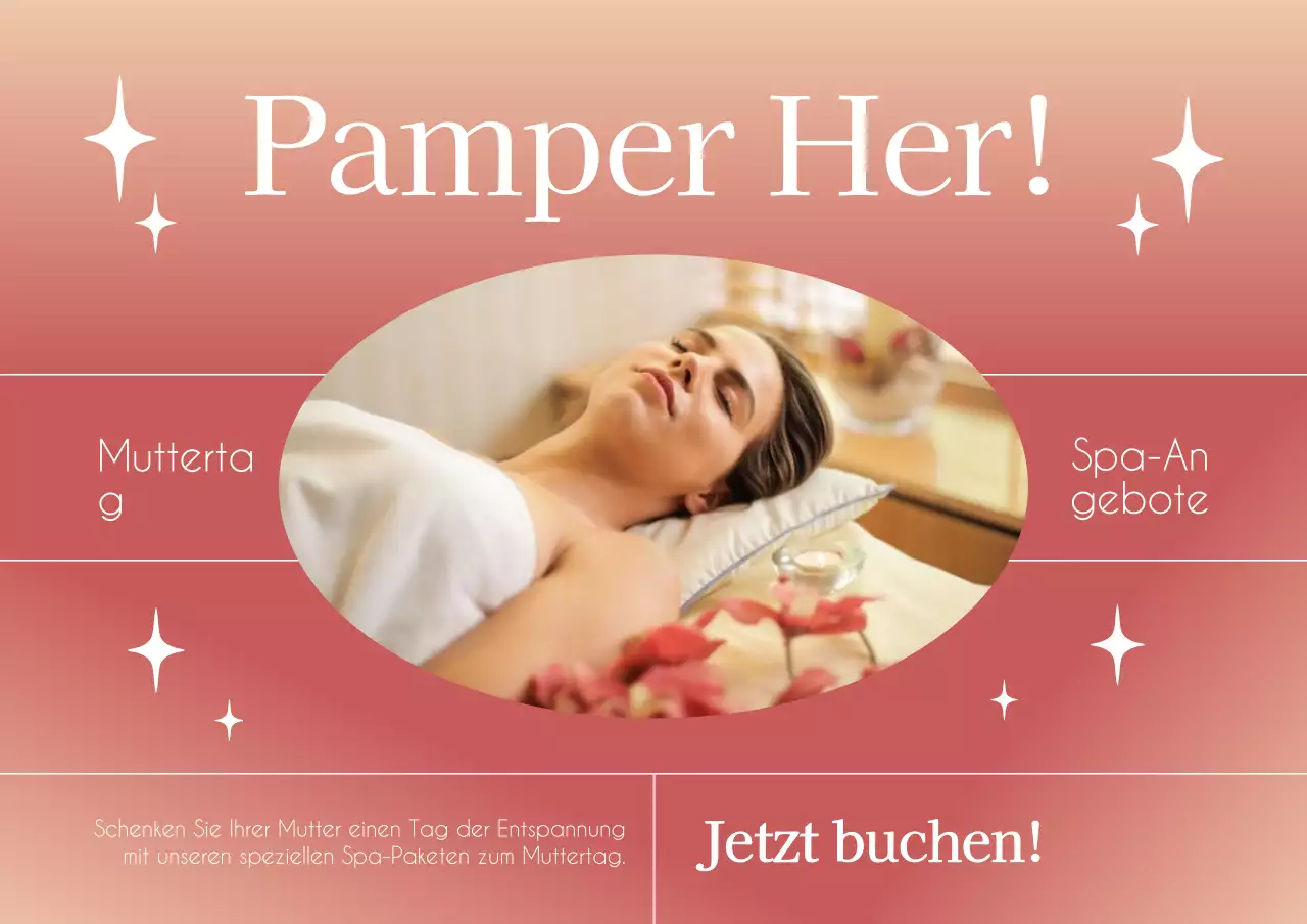 Rosa und Weiß Einfacher Spa-Verkauf zum Muttertag Anzeige