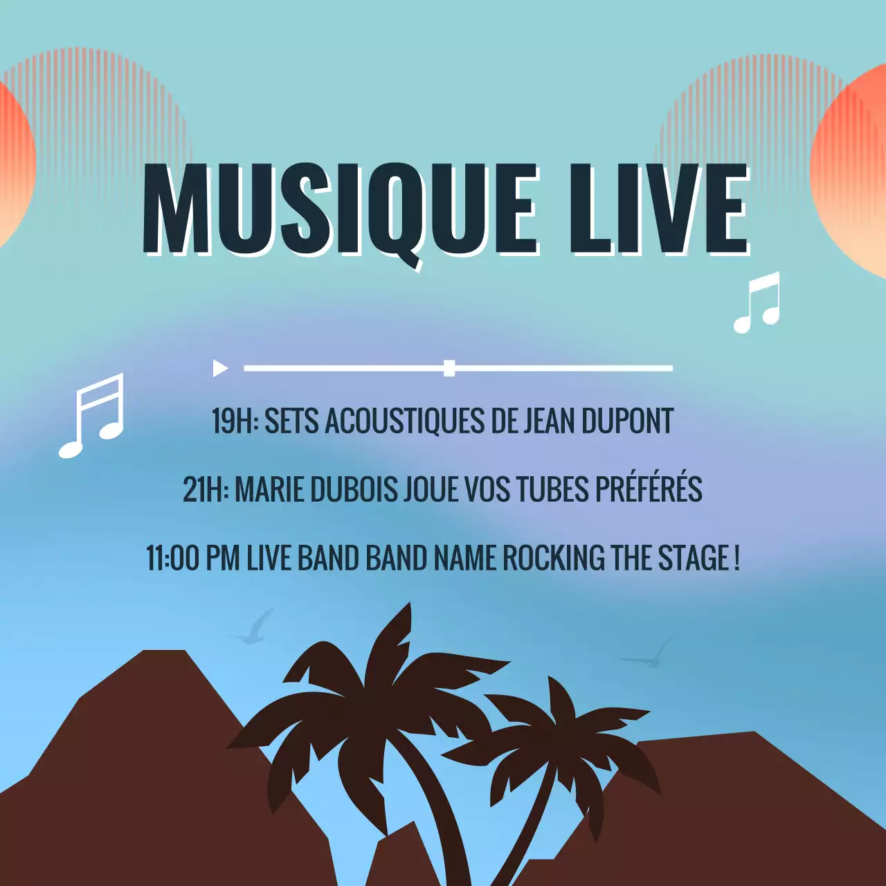 Campagne de la fête de la semaine de relâche du bar branché Blue and Orange