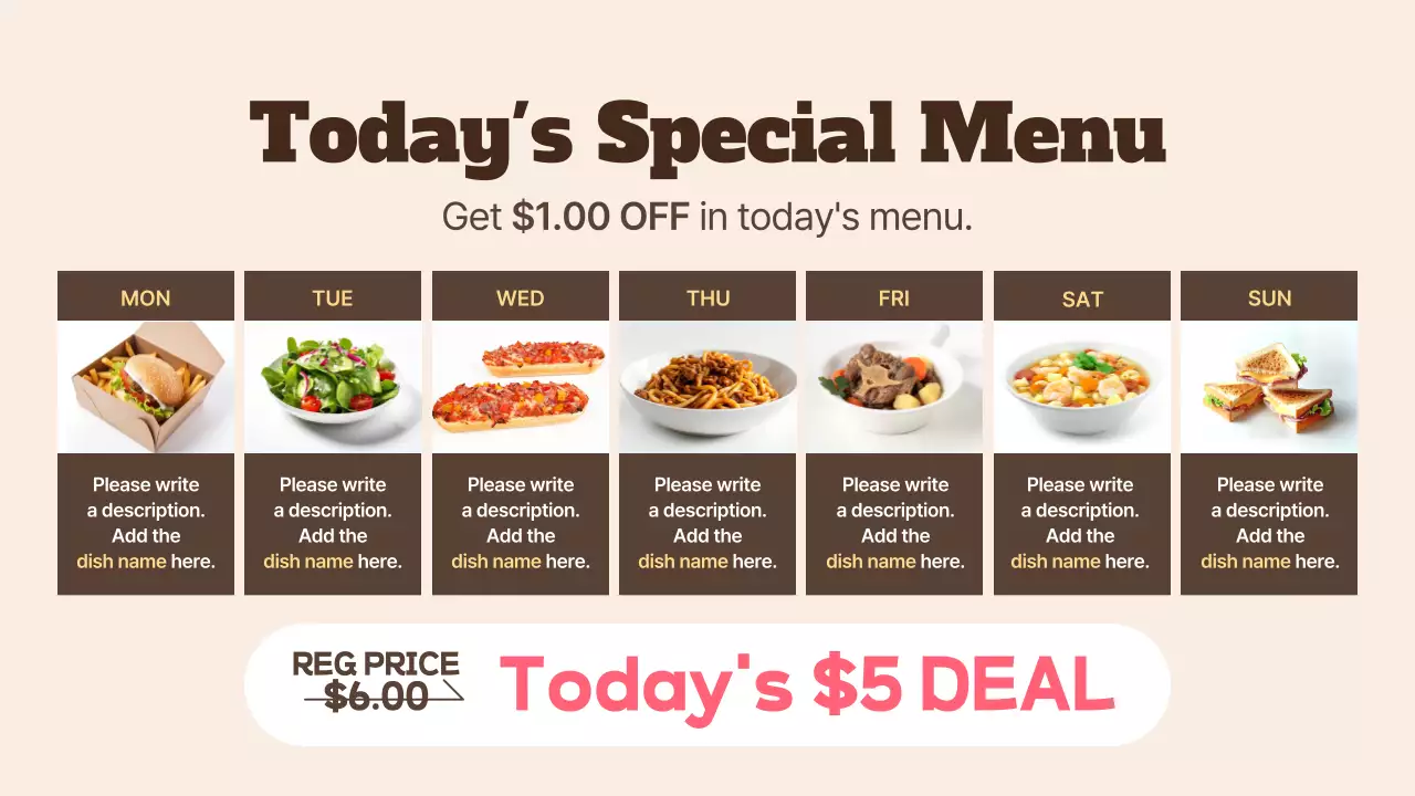 Pink Modern Menu Guide Presentation