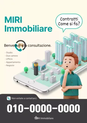 Semplice annuncio di consulenza immobiliare in avorio e menta