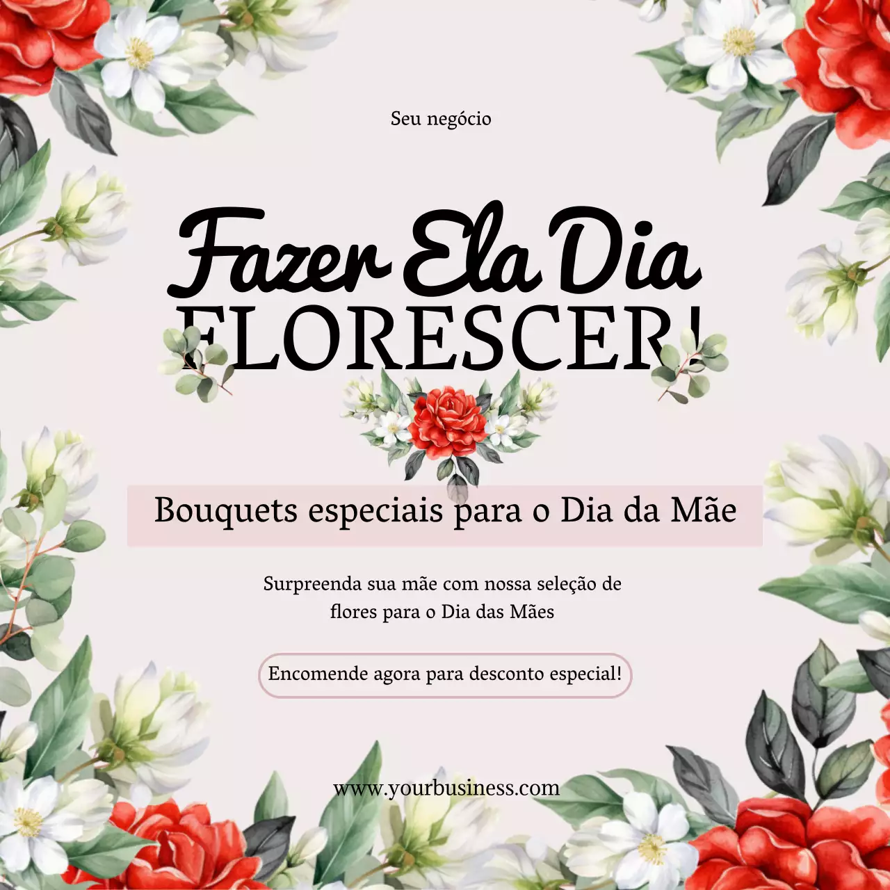 Anúncio de celebração do dia da mãe rosa elegante e luxuoso Make Her Day Blossom