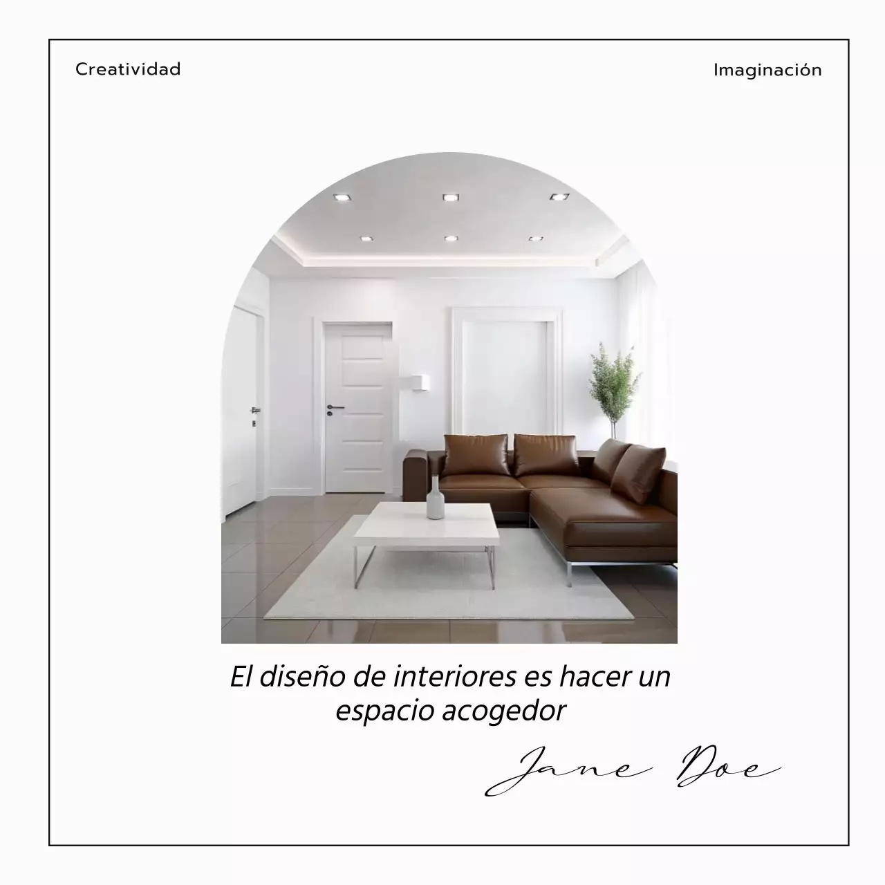 Promoción del blog de diseño de interiores minimalista en blanco y negro