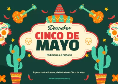 Verde Rojo Moderno Celebración del Cinco de Mayo