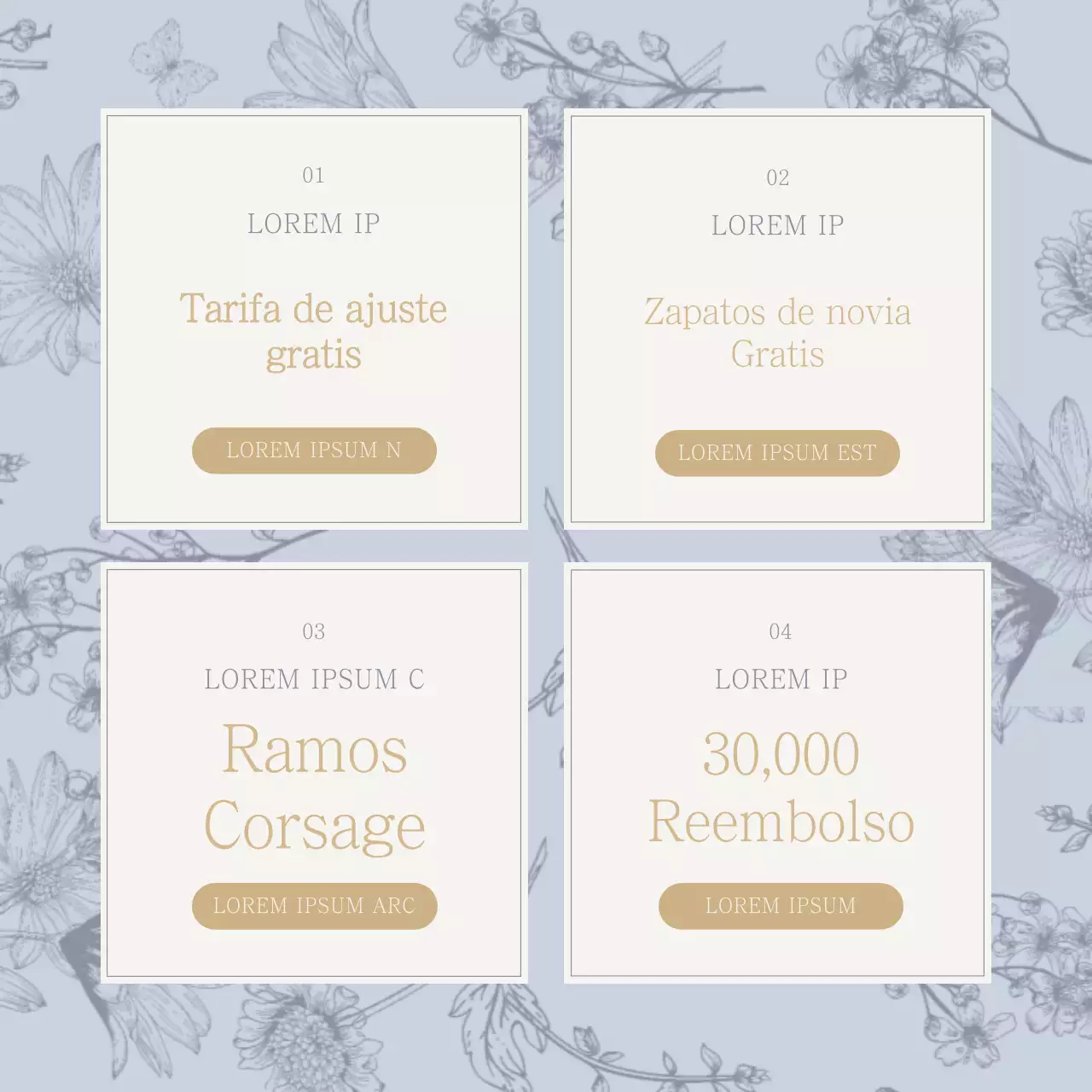 Lujoso vestido de novia en azul claro y beige anuncio de evento