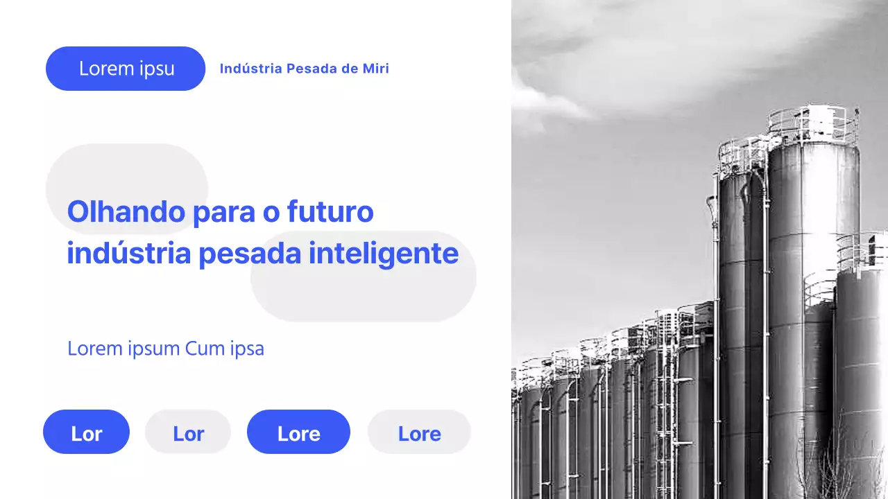 Um plano de negócios minimalista para a indústria pesada em azul