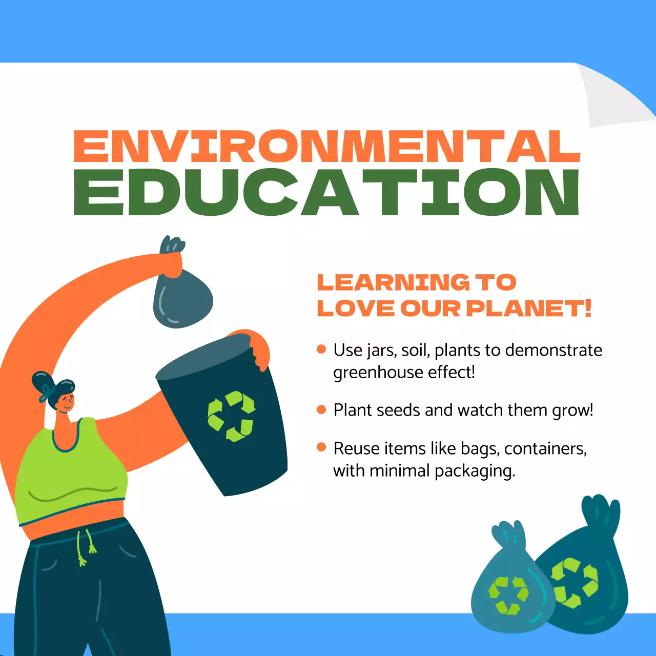 Bài đăng trên mạng xã hội quảng cáo Ngày Trái đất hiện đại đầy màu sắc