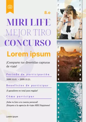 Promover un concurso municipal de fotografía de lujo en amarillo y morado