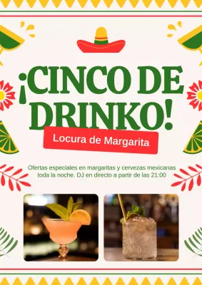 Anuncio de promoción especial de restaurante moderno en verde y rojo