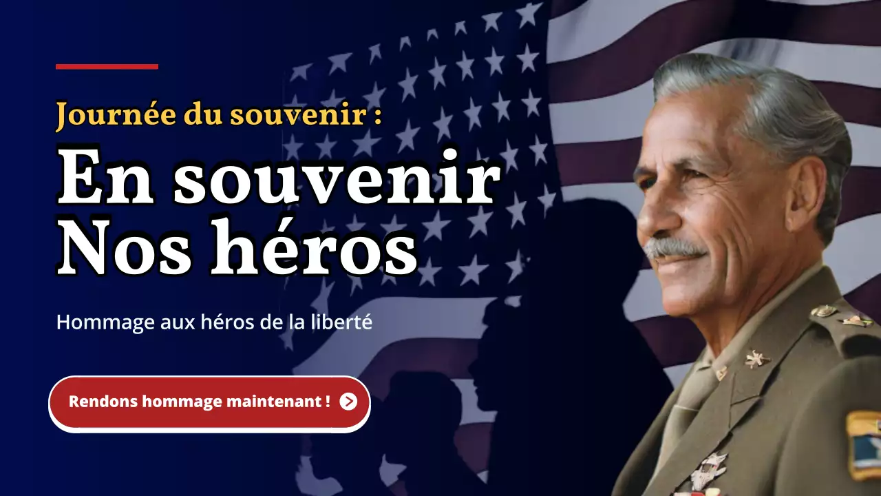 Publicité simple bleu marine pour le Memorial Day