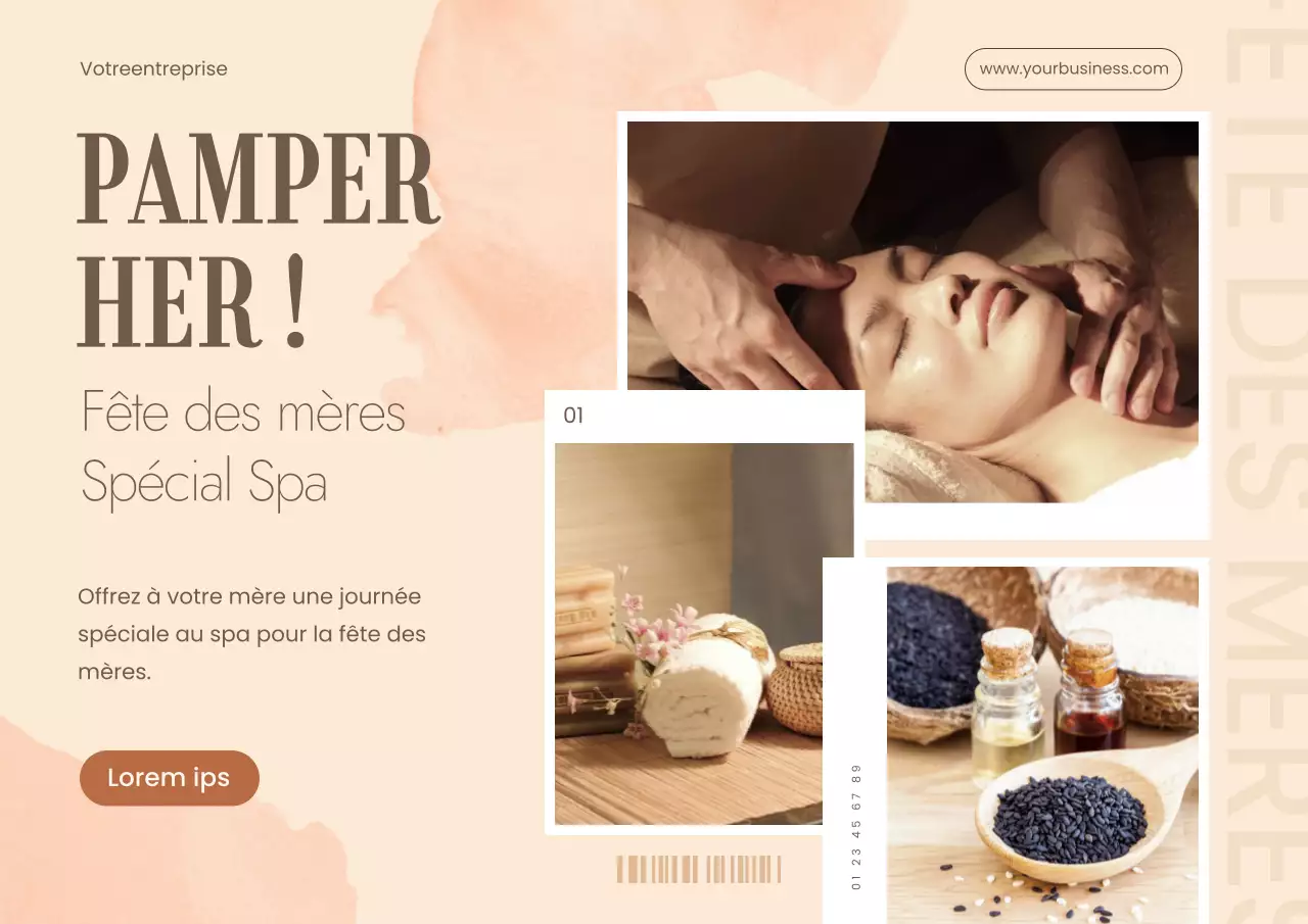Beige Modern Special Spa Promo to Celebrate Mother's Day Publicité