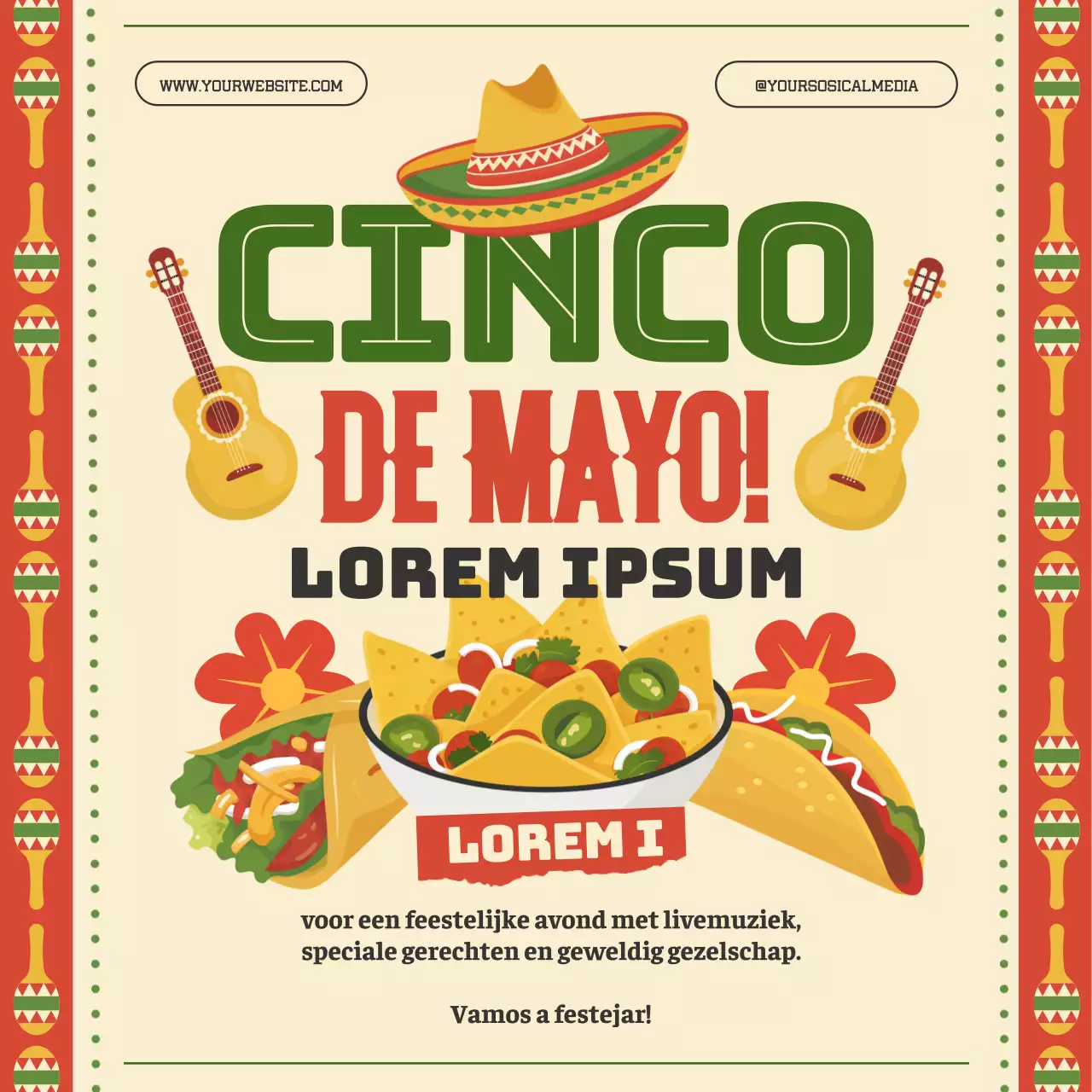 Red Modern vieren Cinco de Mayo advertentie