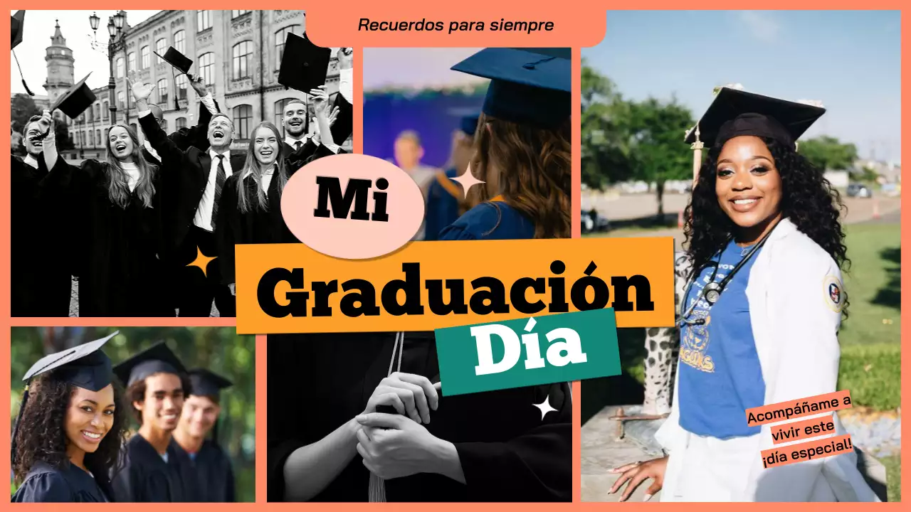 Publicidad de la temporada de graduación Orange Modern