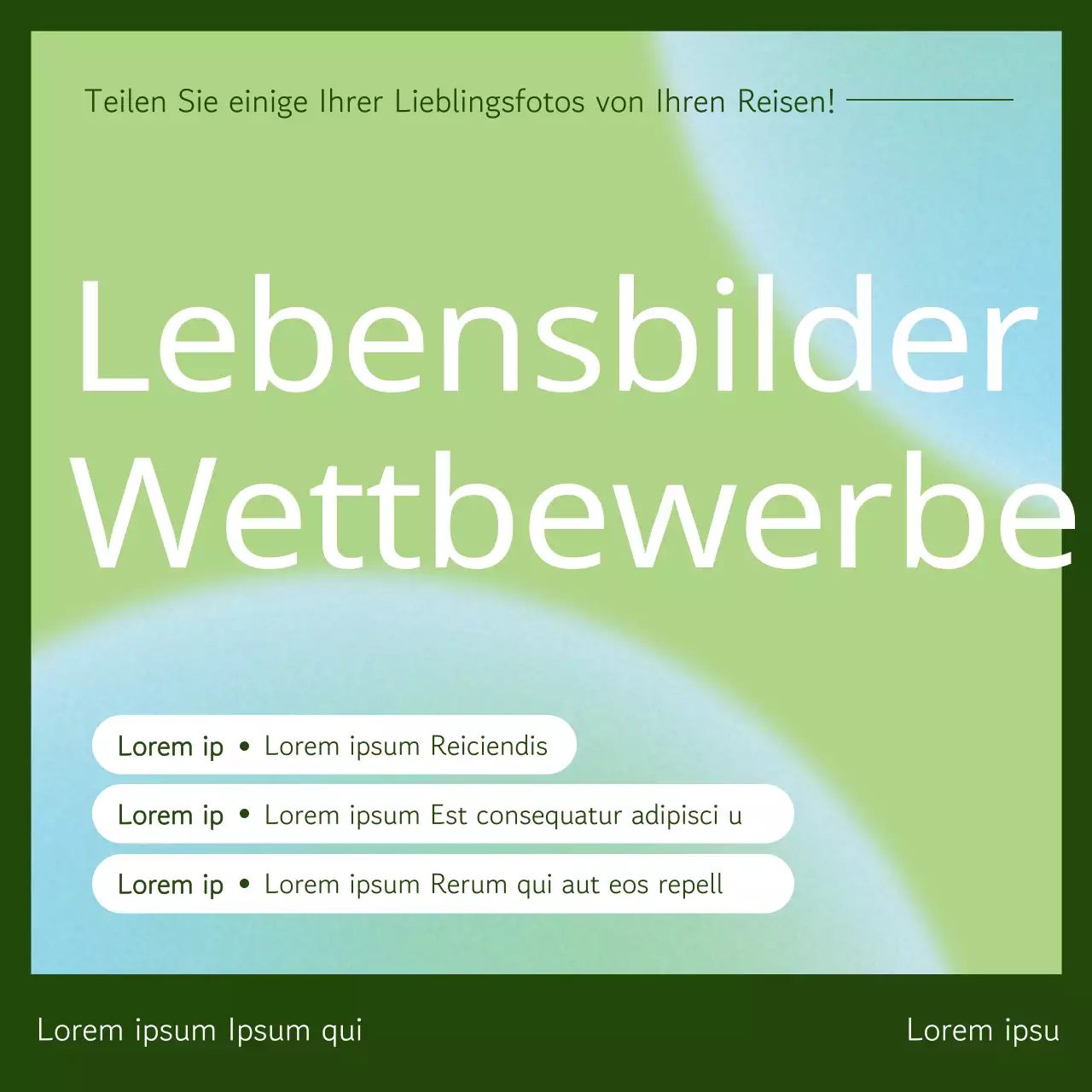 Ein einfaches Leben fördern Schusswettbewerb in Khaki und Hellblau