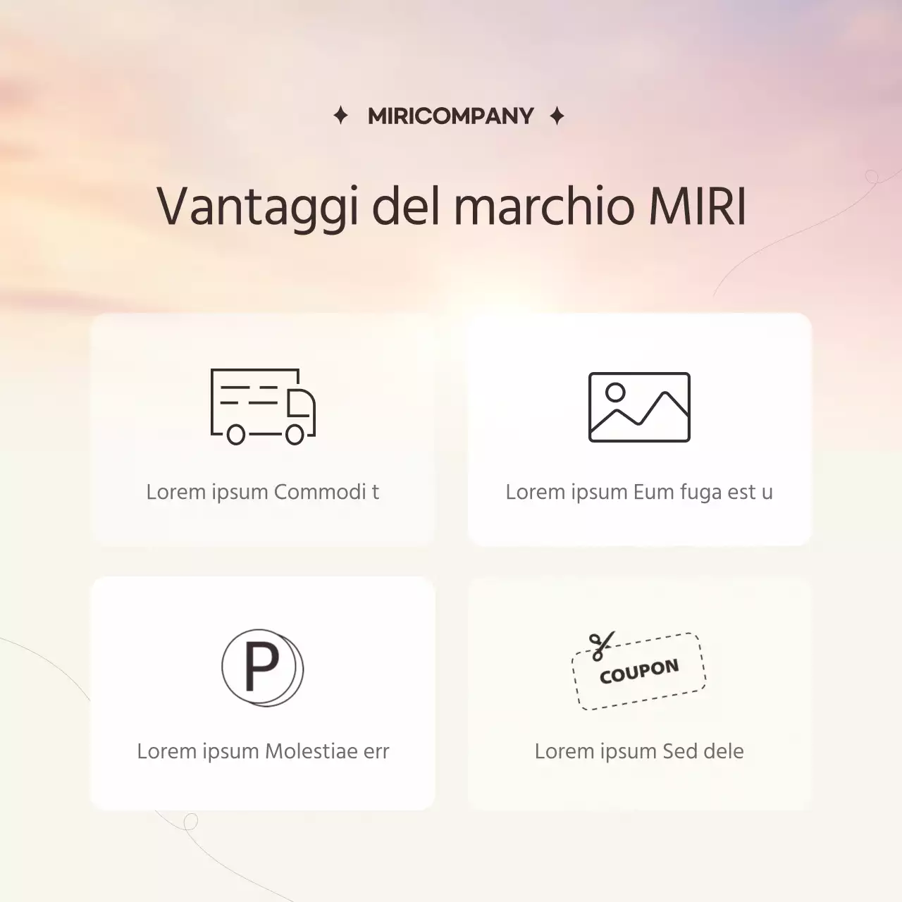 Promuovete il marketing del vostro marchio con un semplice cielo al tramonto in beige