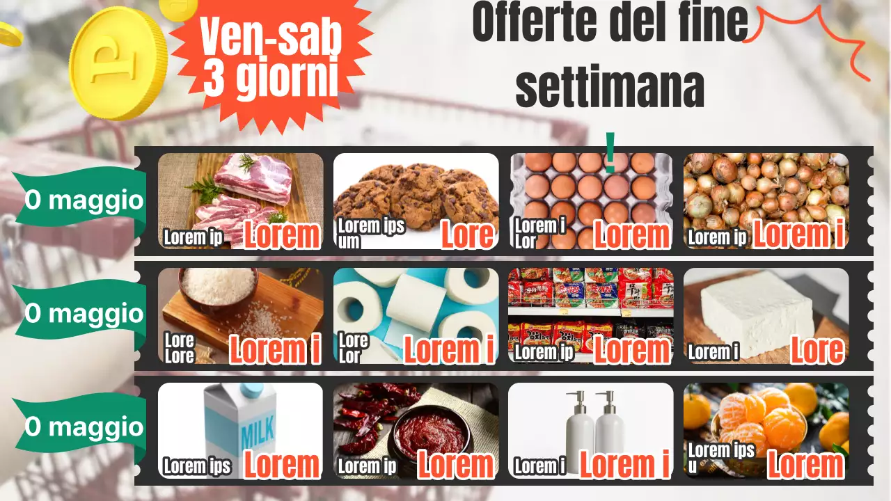 A proposito del volantino della spesa arancione e verde pop-art