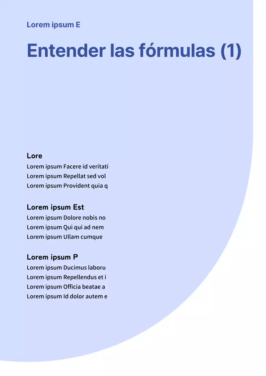 Fichas matemáticas de moda en azul y azul claro