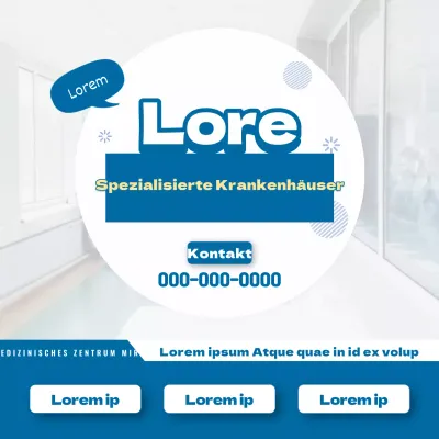 Medizinische Untersuchung Klinik Anzeige in blau grundlegenden Stil