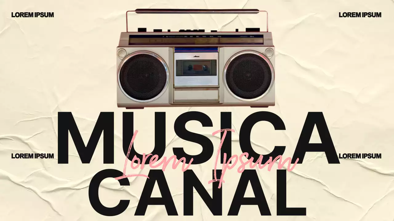 Amarelo Rosa Preto Simples Vintage Music Channel
