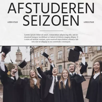 Zwart Wit Eenvoudig Elegant Afstudeer Seizoen Notitie